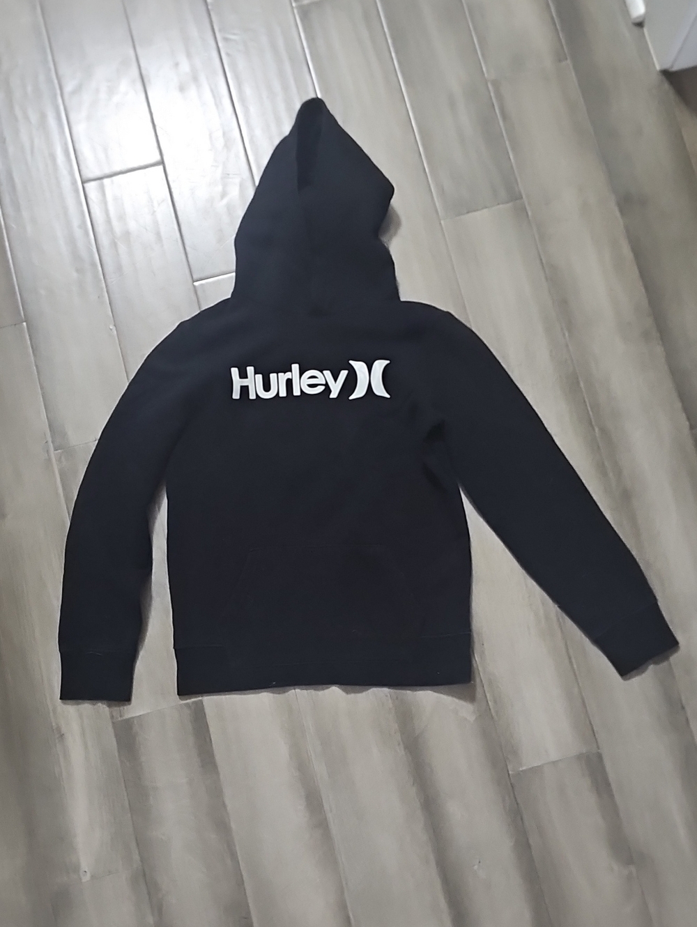 Hurley Black Crewneck Hoodie with White Logo